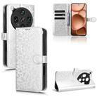 For OPPO Find X8 Ultra 5G Honeycomb Dot Texture Leather Phone Case(Silver) - 1