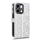 For OPPO Reno14 Global Honeycomb Dot Texture Leather Phone Case(Silver) - 3