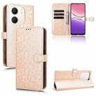 For OPPO A5x 5G / 4G Global Honeycomb Dot Texture Leather Phone Case(Gold) - 1