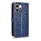 For OPPO Reno14 F 5G Honeycomb Dot Texture Leather Phone Case(Blue) - 3