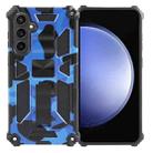 For Samsung Galaxy S23 FE 5G Camouflage Armor Kickstand TPU + PC Magnetic Phone Case(Dark Blue) - 1