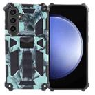 For Samsung Galaxy S23 FE 5G Camouflage Armor Kickstand TPU + PC Magnetic Phone Case(Mint Green) - 1