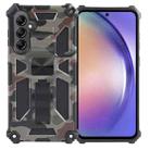 For Samsung Galaxy A55 Camouflage Armor Kickstand TPU + PC Magnetic Phone Case(Army Green) - 1