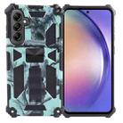 For Samsung Galaxy A55 Camouflage Armor Kickstand TPU + PC Magnetic Phone Case(Mint Green) - 1