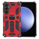 For Samsung Galaxy S23 FE 5G Armor Shockproof TPU + PC Magnetic Phone Case with Holder(Red) - 1