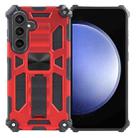 For Samsung Galaxy S24 5G Armor Shockproof TPU + PC Magnetic Phone Case with Holder(Red) - 1