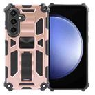 For Samsung Galaxy S24 5G Armor Shockproof TPU + PC Magnetic Phone Case with Holder(Rose Gold) - 1