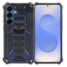 For Samsung Galaxy S25 5G Armor Shockproof TPU + PC Magnetic Phone Case with Holder(Blue) - 1