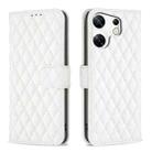 For Infinix Zero 30 4G Diamond Lattice Wallet Flip Leather Phone Case(White) - 1