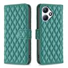 For Infinix Hot 30 Play NFC Diamond Lattice Wallet Flip Leather Phone Case(Green) - 1