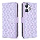 For Infinix Hot 30 Play NFC Diamond Lattice Wallet Flip Leather Phone Case(Purple) - 1