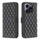 For Infinix Note 30i Diamond Lattice Wallet Flip Leather Phone Case(Black) - 1
