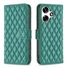 For Infinix Hot 30 Diamond Lattice Wallet Flip Leather Phone Case(Green) - 1