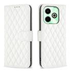 For Infinix Hot 40i Diamond Lattice Wallet Flip Leather Phone Case(White) - 1