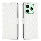 For Infinix Hot 40/40 Pro Diamond Lattice Wallet Flip Leather Phone Case(White) - 1