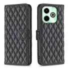 For Infinix Hot 40/40 Pro Diamond Lattice Wallet Flip Leather Phone Case(Black) - 1