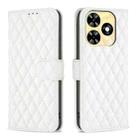 For Infinix Smart 8 Diamond Lattice Wallet Flip Leather Phone Case(White) - 1