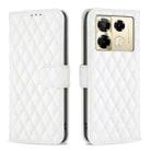 For Infinix Note 40 Pro 4G/5G/40 Pro+ 5G Diamond Lattice Wallet Flip Leather Phone Case(White) - 1