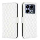 For Infinix Note 40 4G Diamond Lattice Wallet Flip Leather Phone Case(White) - 1