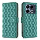 For Infinix Note 40 4G Diamond Lattice Wallet Flip Leather Phone Case(Green) - 1