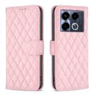 For Infinix Note 40 4G Diamond Lattice Wallet Flip Leather Phone Case(Pink) - 1