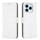 For Infinix Note 40X 5G Diamond Lattice Wallet Flip Leather Phone Case(White) - 1