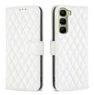 For Infinix Hot 60 Pro 4G Diamond Lattice Wallet Flip Leather Phone Case(White) - 1