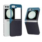 For Samsung Galaxy Z Flip5 All-inclusive Decal Carbon Fiber Texture Protective Phone Case(Gray Blue) - 1