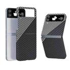 For Samsung Galaxy Z Flip4 All-inclusive Decal Carbon Fiber Texture Protective Phone Case(Gray White) - 1