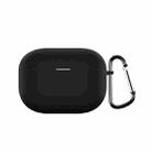 For Realme Buds T300 Wireless Earphone Shockproof Silicone Case with Hook(Black) - 1