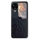 For OPPO Find N3 Flip Impression Flower Pattern Protective Phone Case(Black) - 1