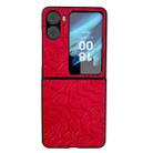 For OPPO Find N2 Flip Impression Flower Pattern Protective Phone Case(Red) - 1