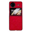 For vivo X Flip Impression Flower Pattern Protective Phone Case(Red) - 1
