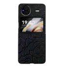 For vivo X Flip Impression Flower Pattern Protective Phone Case(Black) - 1