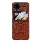 For vivo X Flip Impression Flower Pattern Protective Phone Case(Brown) - 1