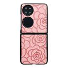 For Huawei P50 Pocket Impression Flower Pattern Protective Phone Case(Pink) - 1