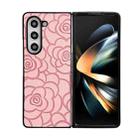 For Samsung Galaxy Z Fold5 Impression Flower Pattern Protective Phone Case(Pink) - 1