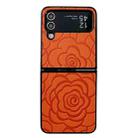 For Samsung Galaxy Z Flip4 Impression Flower Pattern Protective Phone Case(Orange) - 1