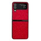 For Samsung Galaxy Z Flip4 Impression Flower Pattern Protective Phone Case(Red) - 1