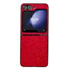 For Samsung Galaxy Z Flip5 Impression Flower Pattern Protective Phone Case(Red) - 1