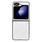 For Samsung Galaxy Z Flip5 Impression Flower Pattern Protective Phone Case(White) - 1