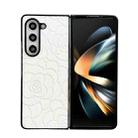 For Samsung Galaxy Z Fold6 Impression Flower Pattern Protective Phone Case(White) - 1