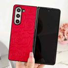 For Samsung Galaxy Z Fold Special Impression Flower Pattern Protective Phone Case(Red) - 2