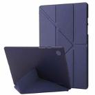 For Samsung Galaxy Tab A9+ TPU Deformation Multi-Fold Leather Tablet Case(Navy Blue) - 1
