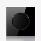 86mm Round LED Tempered Glass Switch Panel, Black Round Glass, Style:Two Billing Control - 1