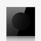 86mm Round LED Tempered Glass Switch Panel, Black Round Glass, Style:One Open Multiple Control - 1