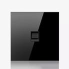 86mm Round LED Tempered Glass Switch Panel, Black Round Glass, Style:Telephone Socket - 1