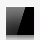 86mm Round LED Tempered Glass Switch Panel, Black Round Glass, Style:Blank Panel - 1