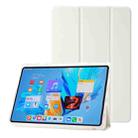 For Huawei MatePad 11.5 / Air 11.5 Clear Acrylic 3-Fold Leather Tablet Case(White) - 1