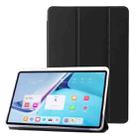 For Huawei Matepad 11 2021 / 2023 Clear Acrylic 3-Fold Leather Tablet Case(Black) - 1